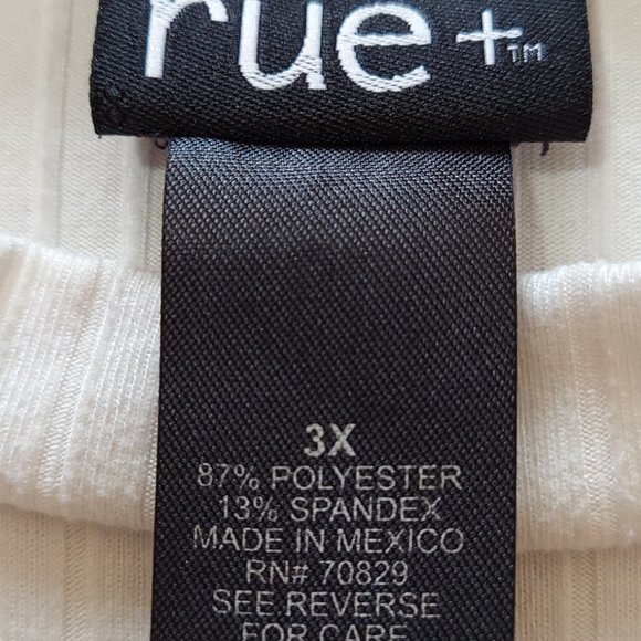 Rue21 Rue+ White Ribbed Tee - Picture 7 of 8